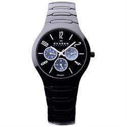 Image of Skagen Ceramic Kollektion, sort unisex ur, 817SXBC1